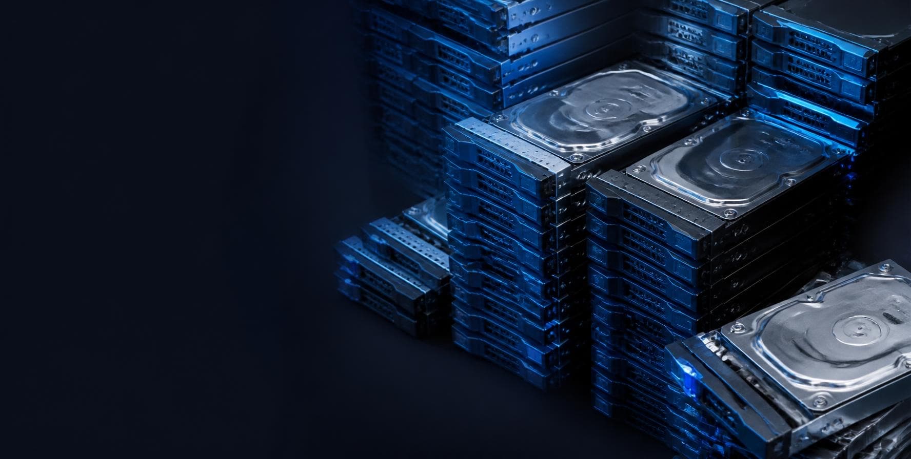 Stacked enterprise hard drives